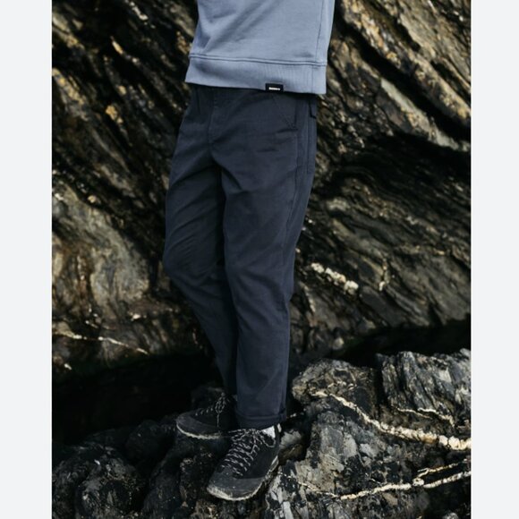 Finisterre Koerner Organic Cotton Trouser Pant Navy Blue Slim Size W32 x L32 - Picture 2 of 16